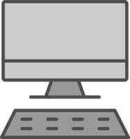 Desktop Line Filled Greyscale Icon Design vector