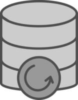 Database Backup Line Filled Greyscale Icon Design vector