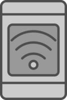 Mobile Connection Line Filled Greyscale Icon Design vector