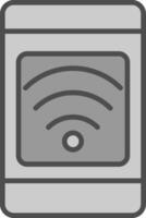 Mobile Connection Line Filled Greyscale Icon Design vector