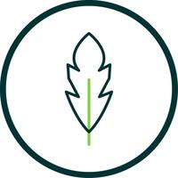 Feather Line Circle Icon Design vector