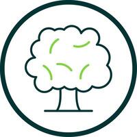 Tree Line Circle Icon Design vector