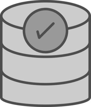 base de datos línea lleno escala de grises icono diseño vector