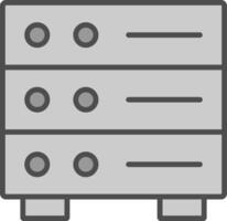 base de datos centrar línea lleno escala de grises icono diseño vector