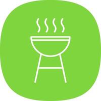 Barbecue Line Curve Icon Design vector