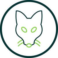 Fox Line Circle Icon Design vector