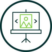 Slideshow Line Circle Icon Design vector