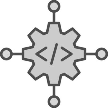 código administración línea lleno escala de grises icono diseño vector