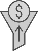 Traffic Conversion Line Filled Greyscale Icon Design vector