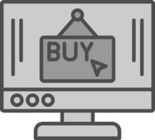 Buy Now Line Filled Greyscale Icon Design vector