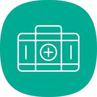 First Aid Kit Line Curve Icon Design vector