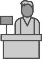 Cashier Line Filled Greyscale Icon Design vector