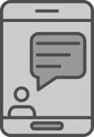 Chat Line Filled Greyscale Icon Design vector