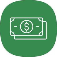 Dollar Line Curve Icon Design vector