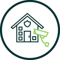 House Line Circle Icon Design vector