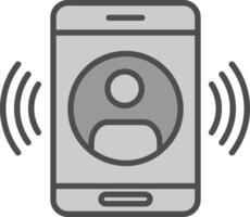 Call Line Filled Greyscale Icon Design vector