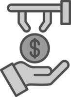 Money Back Guarantee Line Filled Greyscale Icon Design vector