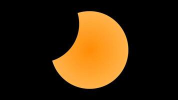 simulación y animación de total solar eclipse luz de sol en negro antecedentes. video