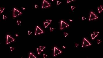 Triangular pink light abstraction floats and swirls around on the black background video