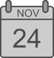 November Line Filled Greyscale Icon Design vector