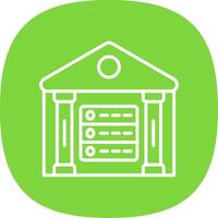 Data Warehouse Line Curve Icon Design vector