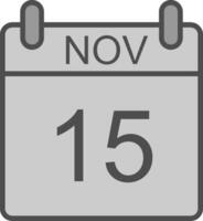 November Line Filled Greyscale Icon Design vector