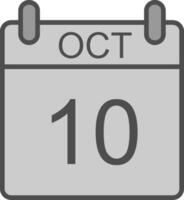 October Line Filled Greyscale Icon Design vector