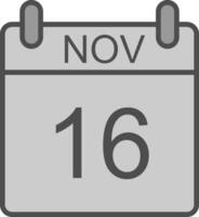 November Line Filled Greyscale Icon Design vector