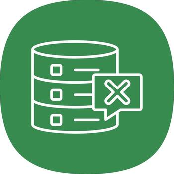 Delete Database Line Curve Icon Design vector