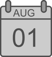 August Line Filled Greyscale Icon Design vector