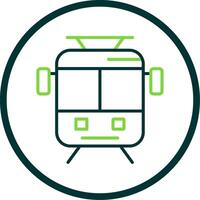 Old Tram Line Circle Icon Design vector