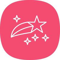 Shooting Star Line Curve Icon Design vector