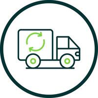 Garbage Truck Line Circle Icon Design vector