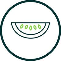 Honeydew Melon Line Circle Icon Design vector