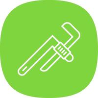 Pipe Wrench Line Curve Icon Design vector