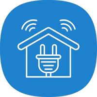 Smart Home Line Curve Icon Design vector