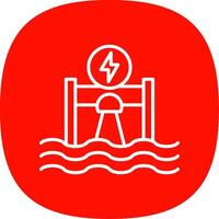 Hydroelectricity Line Curve Icon Design vector