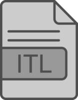 ITL File Format Line Filled Greyscale Icon Design vector