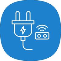 Smart Plug Line Curve Icon Design vector