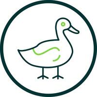 Duck Line Circle Icon Design vector