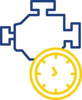 Time Engine Line Two Colour Icon Design vector