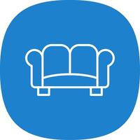 Sofa Line Curve Icon Design vector