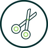 Bandage Scissors Line Circle Icon Design vector