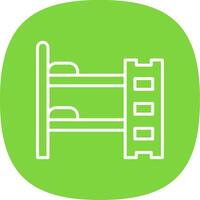 Bunk Bed Line Curve Icon Design vector