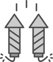 Firework Line Filled Greyscale Icon Design vector