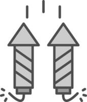 Firework Line Filled Greyscale Icon Design vector