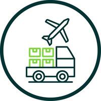 Logistic Service Provider Line Circle Icon Design vector