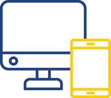 Adaptive web development Line Two Colour Icon Design vector