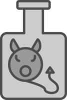 devil bottle Line Filled Greyscale Icon Design vector