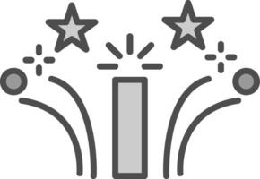 Firework Line Filled Greyscale Icon Design vector